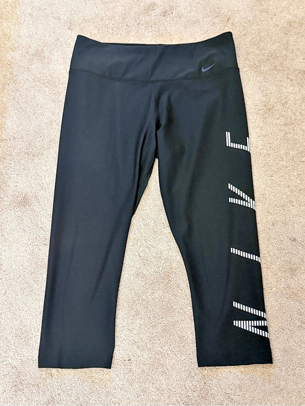 Nike Dri-FIT Leg-A-See Graphic Yoga Running Gym Leggings Black Large